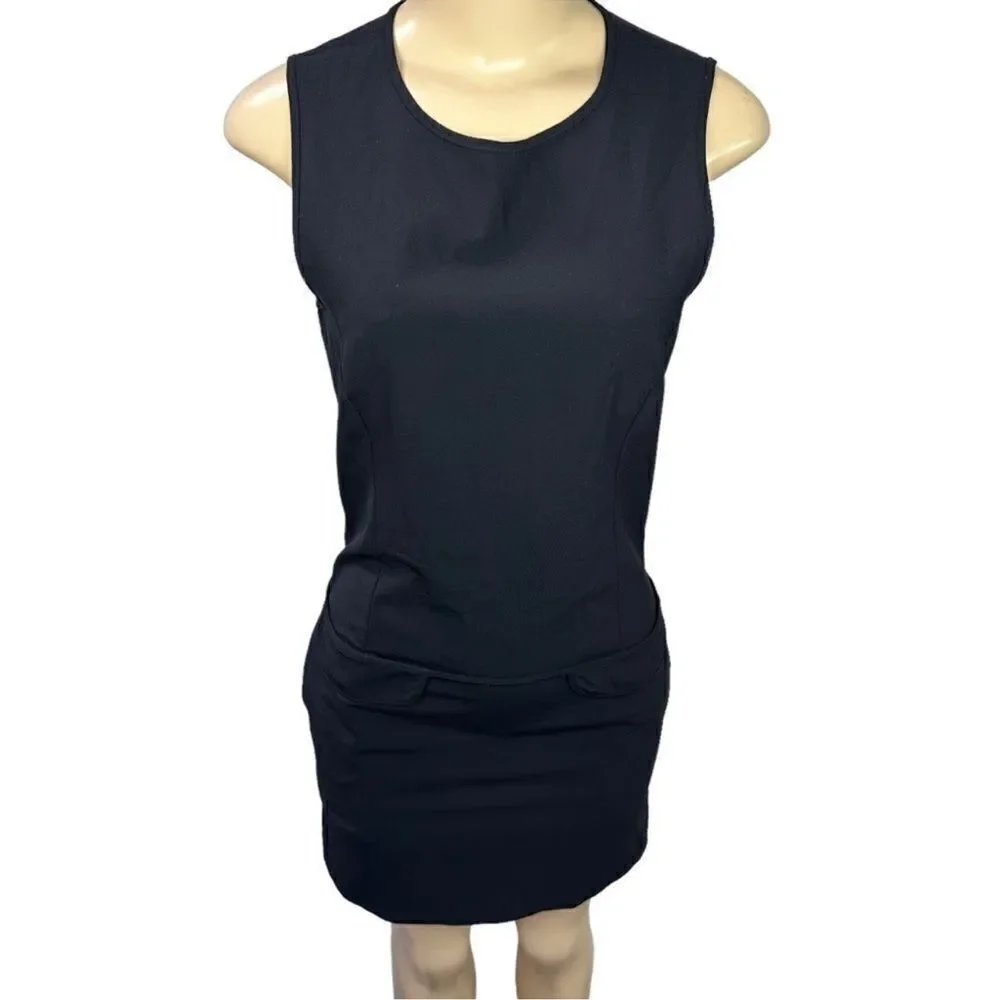 Theory Zeldia stretch Wool black sleeveless Shift Dress size 2